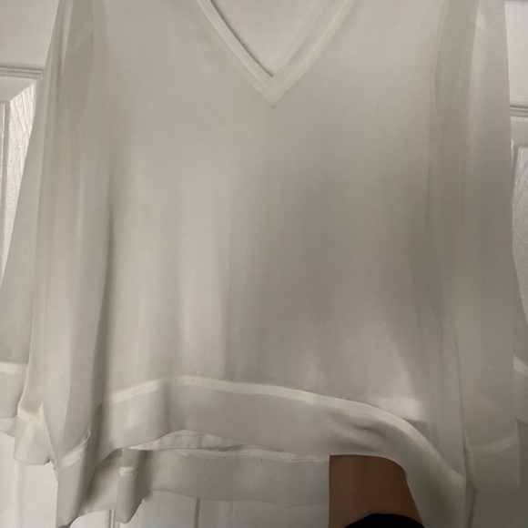 White Zara sheer Blouse, with solid tank inside - Picture 3 of 5